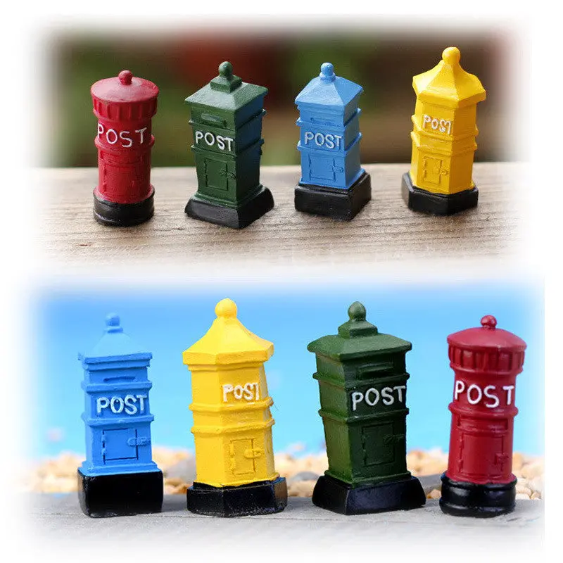 Miniature Retro Postbox Fairy Garden Micro Dollhouse Decoration Ornament Cute 69817 1
