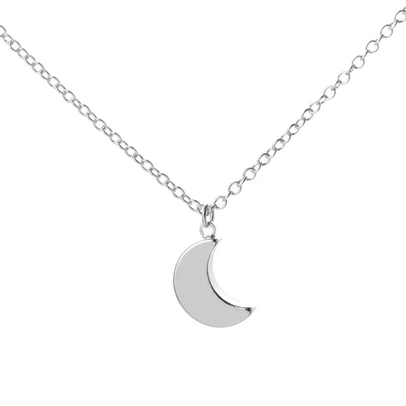 Minimalist Gold Plated Crescent Moon Necklace Half Moon Shape Necklace 10Pcs-N187 2
