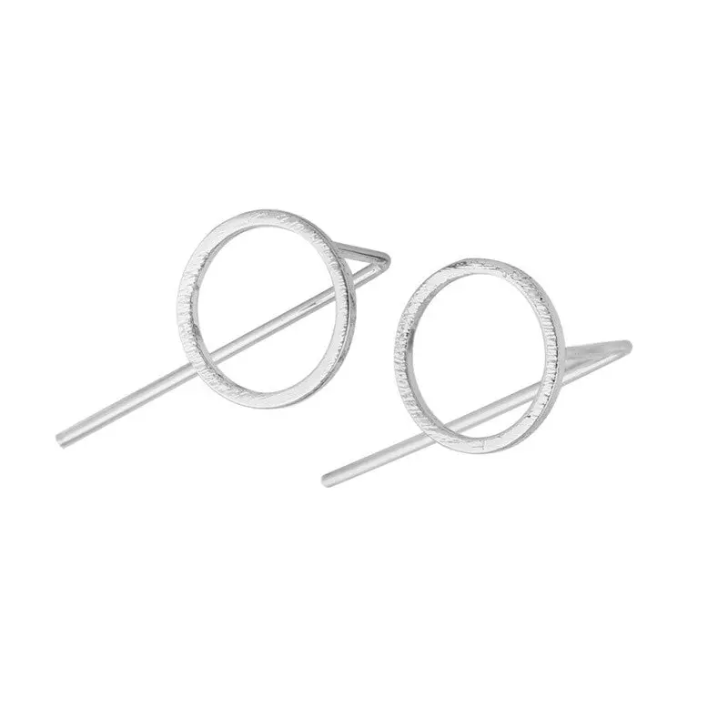 Minimalist Gold Silver Rose Plated Circle Round Studs Earrings Simple Elegant Jewelry Earrings S058 3