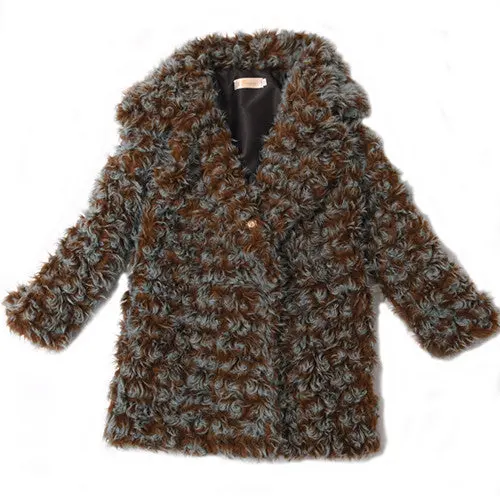 Mix Color Curly Long Hairy Shaggy Faux Sheep Fur Coat Women Lapel Faux Fur Mid Long Coats Warm Outerwear 1
