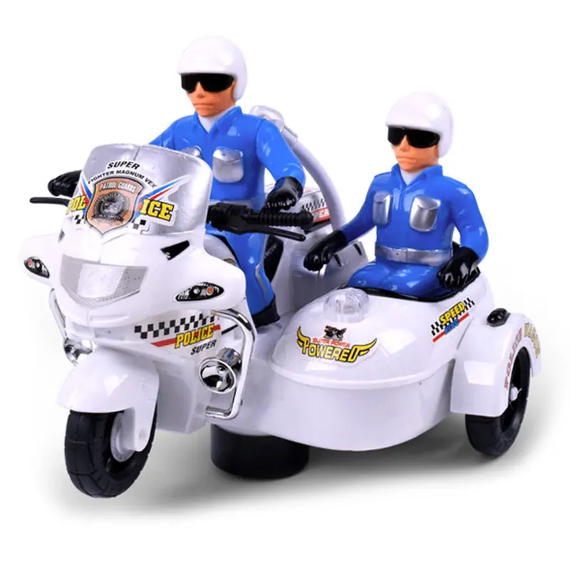 Model Motorcycle Electric Police Motorcycle Flashing Led Light Electric Bike Toy For Kids 1