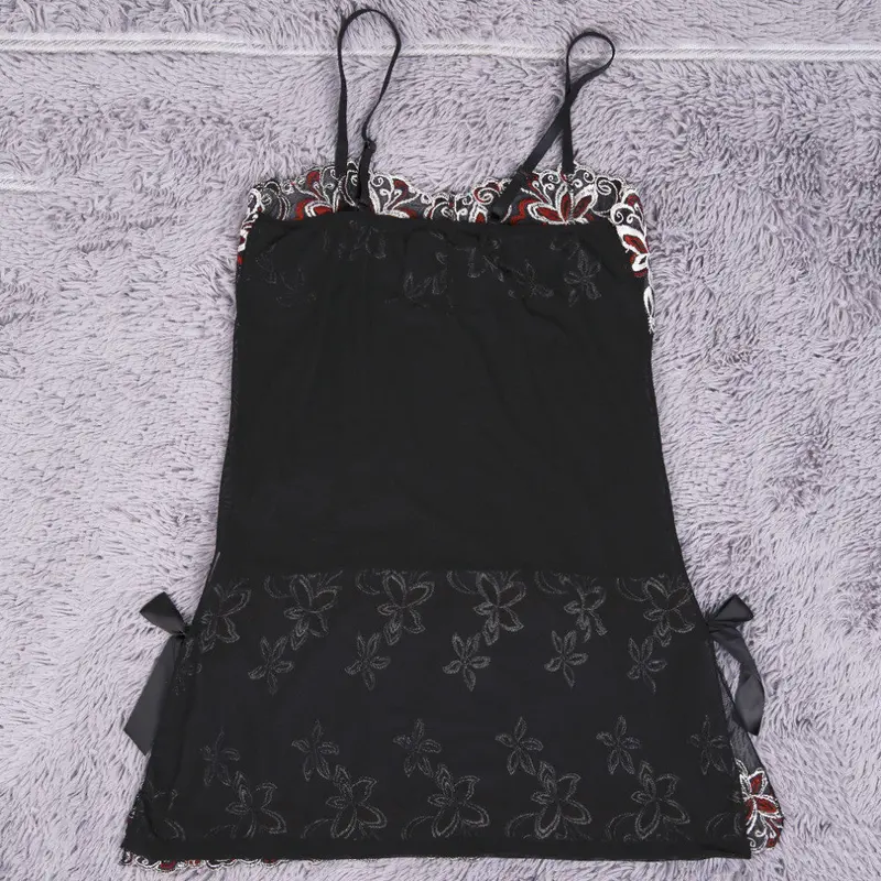 Modern Trendy Lady Embroidery Sexy Lingerie Set Lady Print Perspective Pajamasunderwear 1