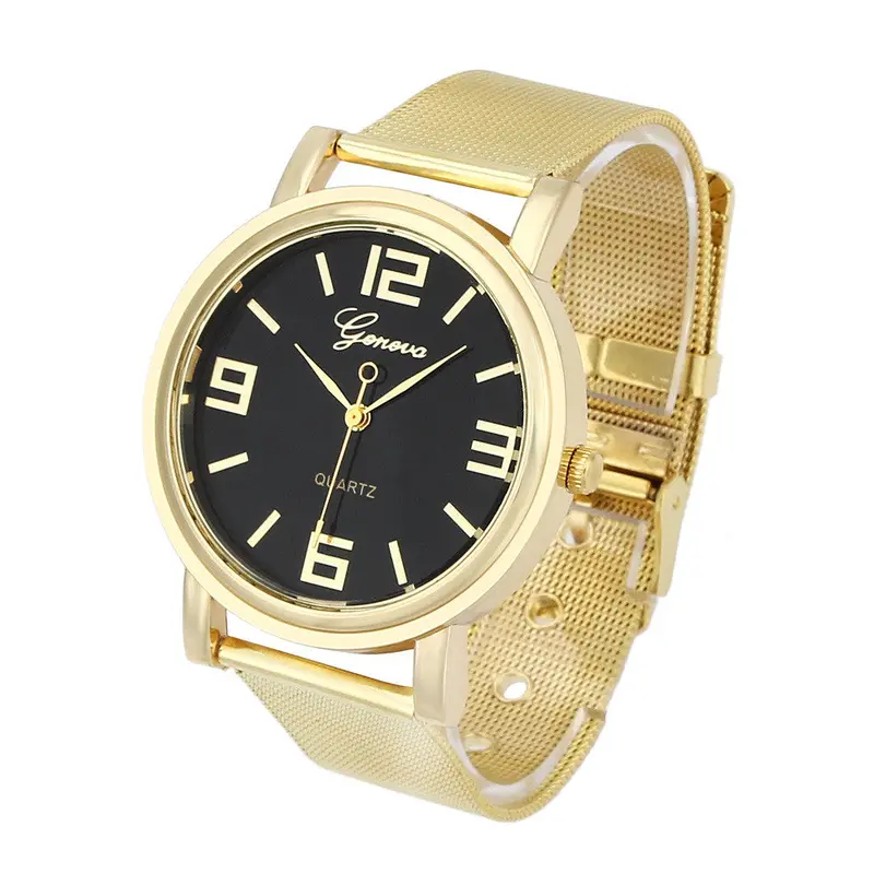 Montre Luxury Geneva Watch Women Stainless Steel Business Hour Mesh Quartz Wristwatch 1