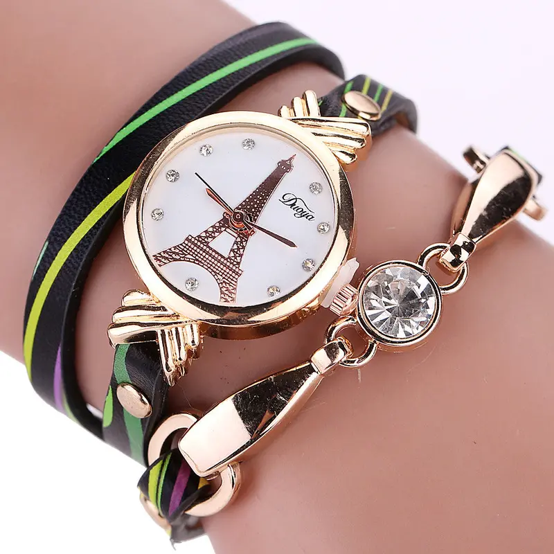 Montre Women Bracelet Watch Leather Stainless Steel Quartz Dress Wrist Watch Relogios Feida 2
