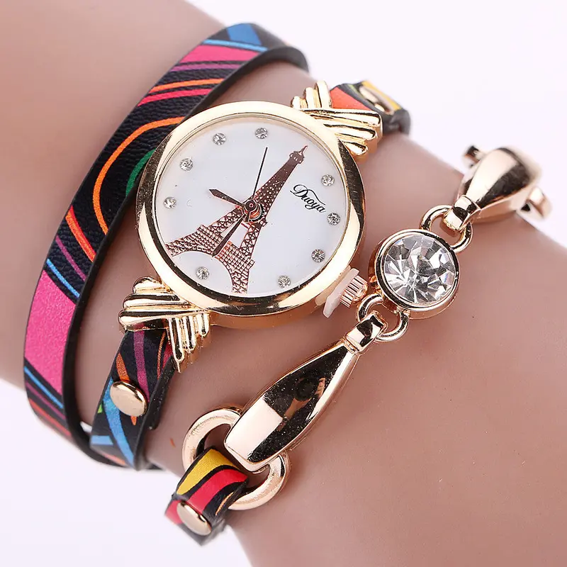 Montre Women Bracelet Watch Leather Stainless Steel Quartz Dress Wrist Watch Relogios Feida 3