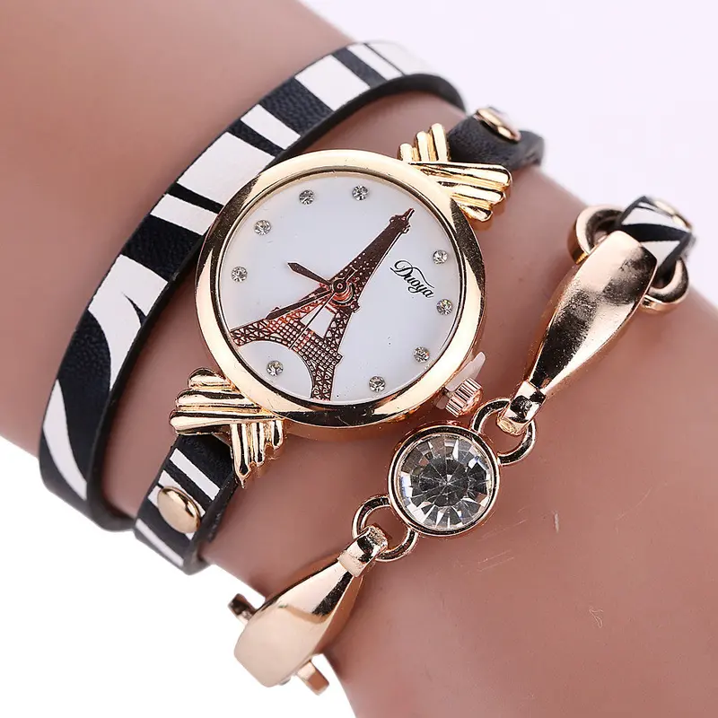 Montre Women Bracelet Watch Leather Stainless Steel Quartz Dress Wrist Watch Relogios Feida 4