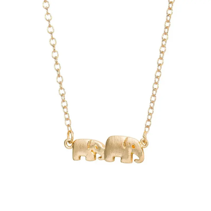 Mother And Baby Elephant Necklaces Cute Animal Charm Handmade Jewelry Gifts 10Pcs-N132 2