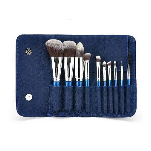 Msq 10 Pieces Blueberry Night Cosmetics Makeup Soft Brushes In Pu Blue Bag 1