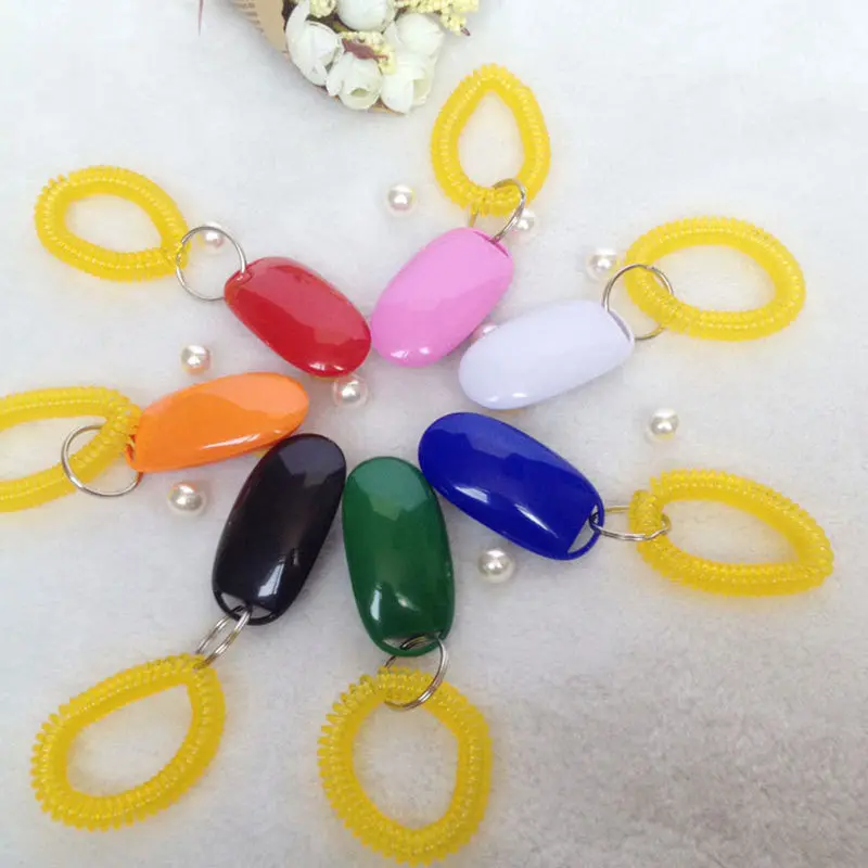 Multi-Color Dog Pet Click Clicker Sound Training Trainer Aid Wrist Strap 75867 1