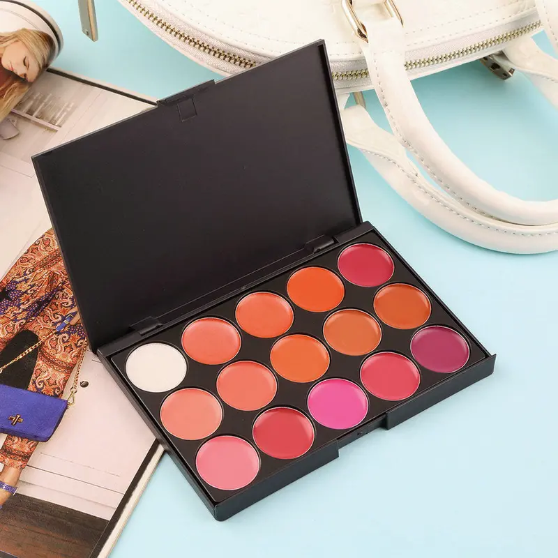 Multi-Colored 15 Colors Makeup Palette Cosmetic Gloss Lipstick Lip Of One Set Quality 1