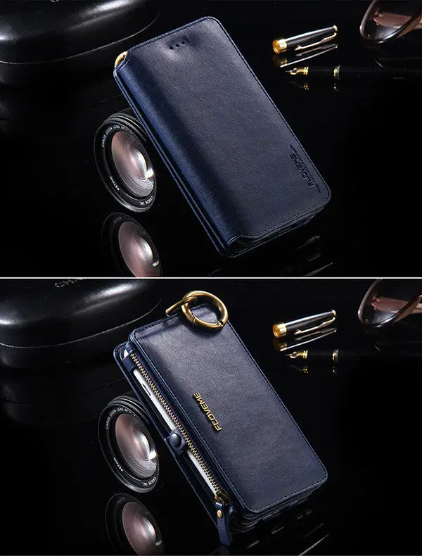 Multi-Function Removable Leather Wallet For Iphone 6 6S 7 Plus Covers Magnetic Flip Card Case Cover For Iphone Cases 5