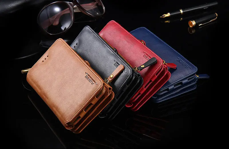 Multi-Function Removable Leather Wallet For Iphone 6 6S 7 Plus Covers Magnetic Flip Card Case Cover For Iphone Cases 6