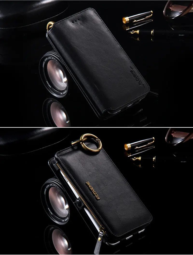Multi-Function Removable Leather Wallet For Iphone 6 6S 7 Plus Covers Magnetic Flip Card Case Cover For Iphone Cases 9