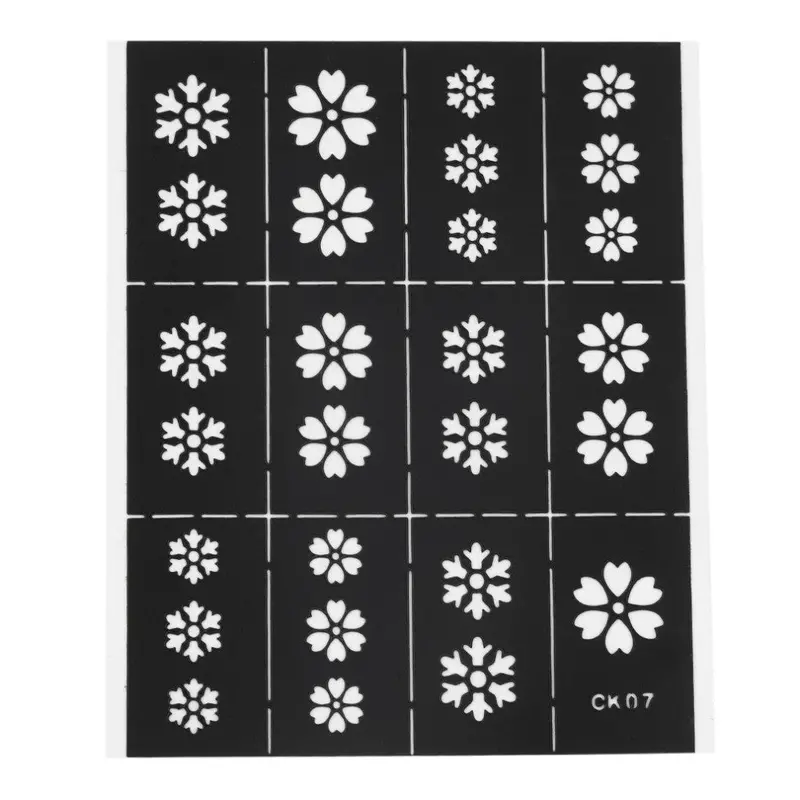 Multi Patterns Nail Art Stencil Guide Icure Template Stickers Stamping Ck07 2