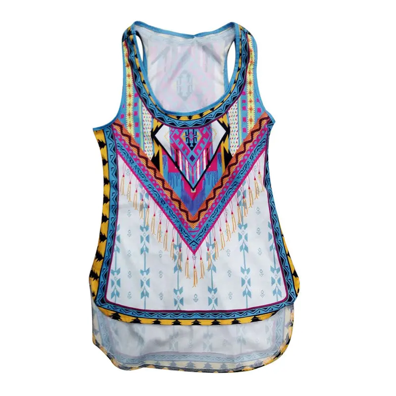 Multicolor Print Women Vest Sleeveless Shirt Blouse Casual Tank Tops 1