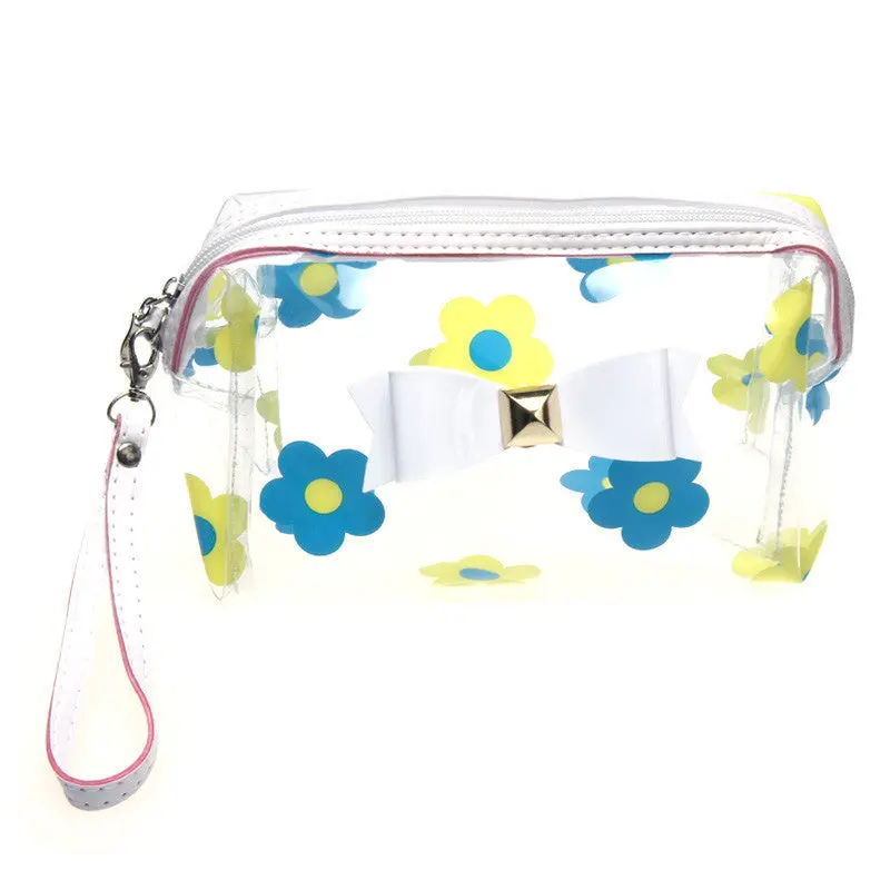 Multifunctional Cosmetic Hbag Clear Flower Waterproof Storage Makeup Bags Zipper Travel Hbag 1