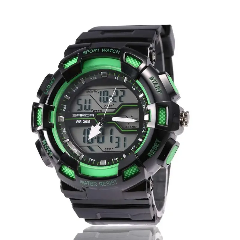 Multifunctional Korean Style Able Shockproof Waterproof Double Display Luminous Wrist Watch For Lovers 10
