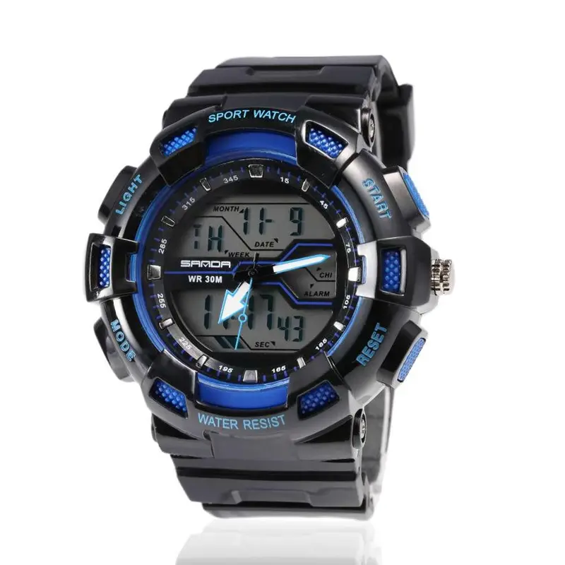 Multifunctional Korean Style Able Shockproof Waterproof Double Display Luminous Wrist Watch For Lovers 3
