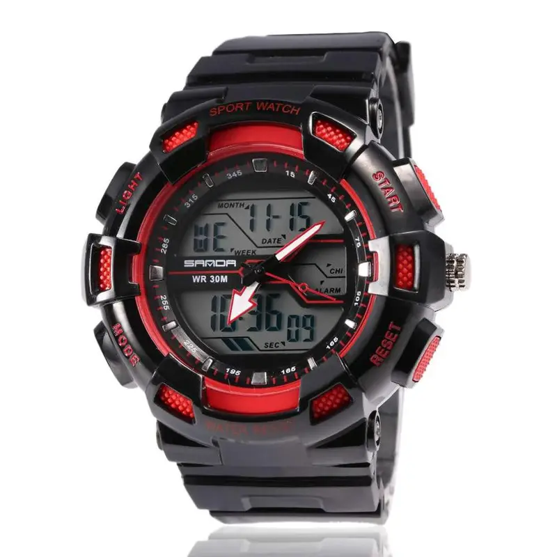 Multifunctional Korean Style Able Shockproof Waterproof Double Display Luminous Wrist Watch For Lovers 4