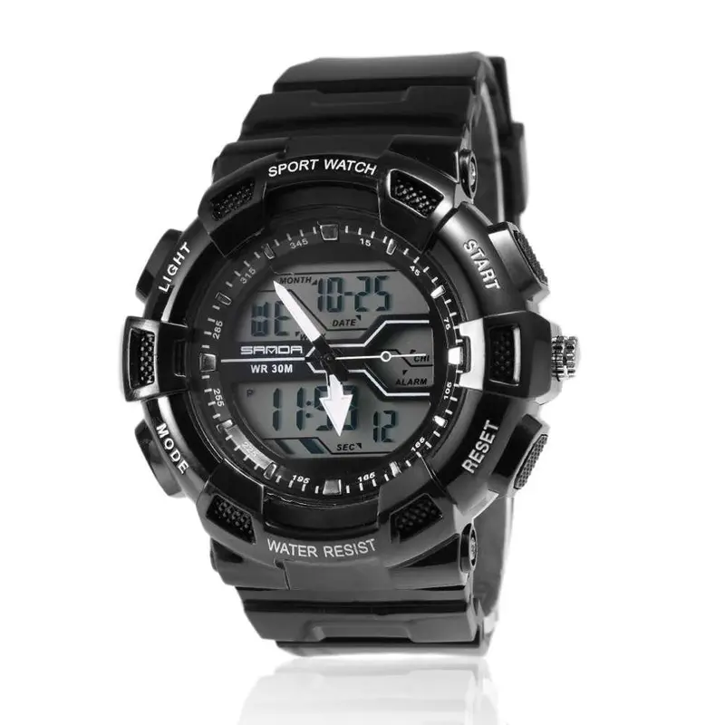 Multifunctional Korean Style Able Shockproof Waterproof Double Display Luminous Wrist Watch For Lovers 6