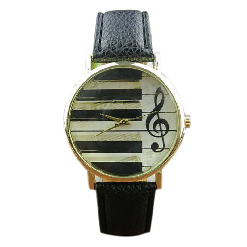 Music Character Print Women Watch Unique Leather Girl Dress Watch Analog Quartz Vogue Wrist Watches Mujer Relogio 1