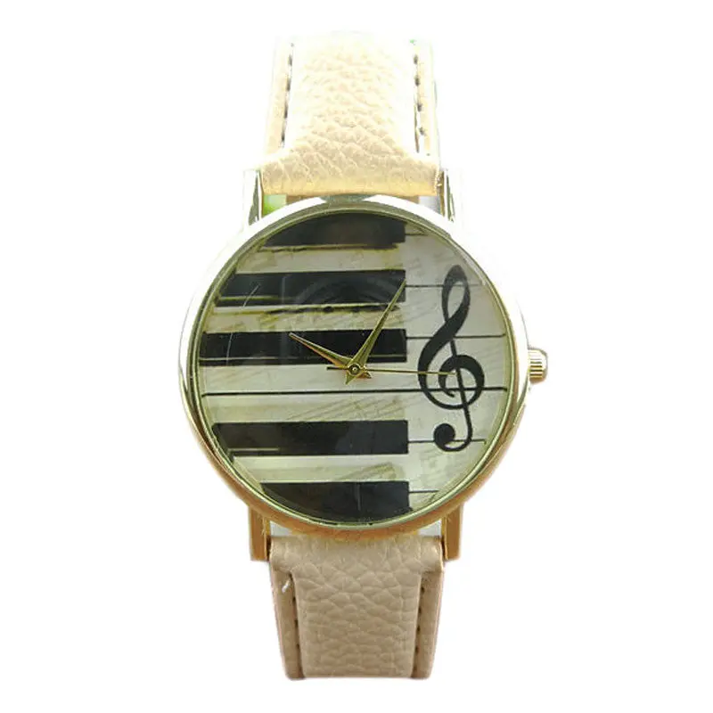 Music Character Print Women Watch Unique Leather Girl Dress Watch Analog Quartz Vogue Wrist Watches Mujer Relogio 3