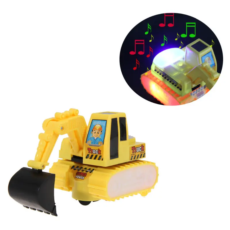 Music Sound Led Flashing Baby Digger Truck Model Digger Mini Excavator Educational Toy 1