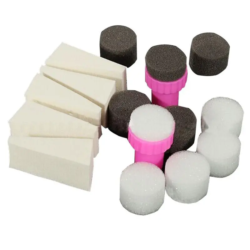 Nail Art Sponge Stamp Polish Template Transfer Diy Design Kit Gradual Change Stamper With Sponge Replacement 1