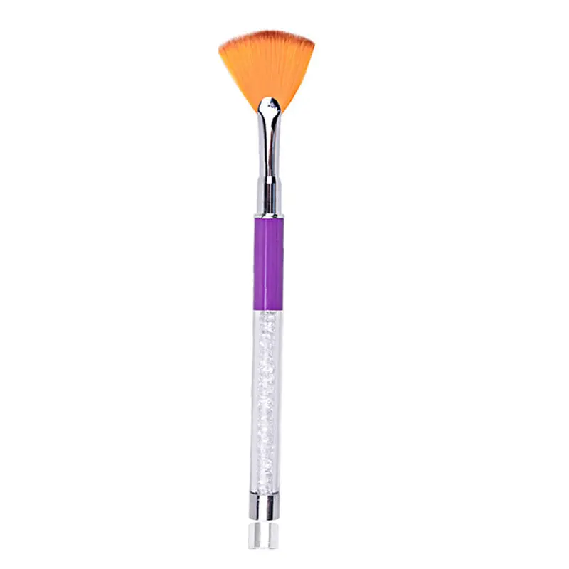Nail Brush Crystal Acrylic Nail Art Brushes Uv Gel Painting Flat Brush Nylon Hair Pen Manicure Nail Tools 1