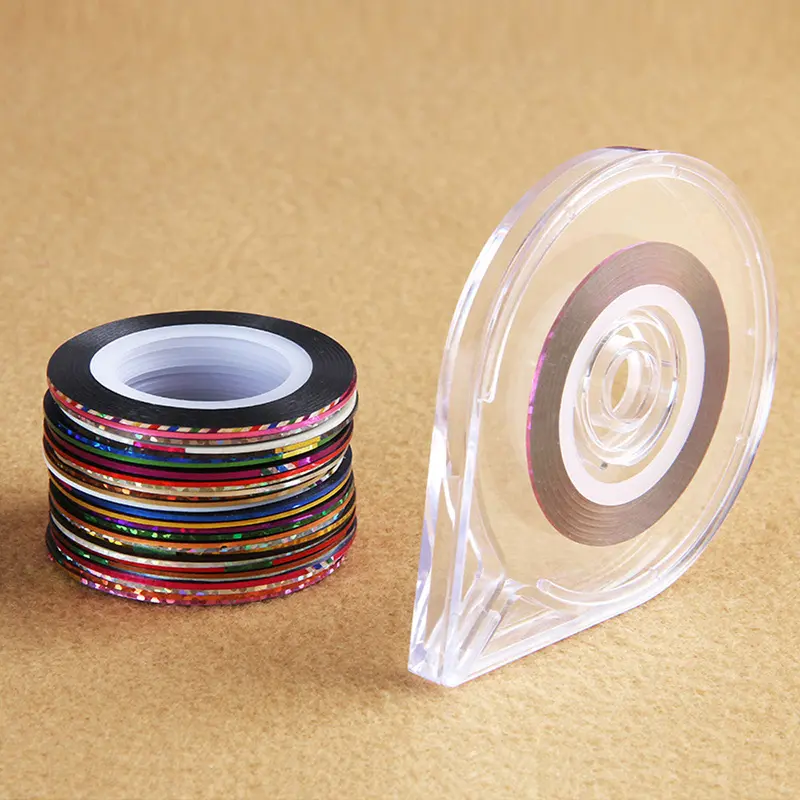 Nail Rolls Striping Tape Diy 3D Nail Art Tips Decoration Stickers + Layer Case Tool Box 1