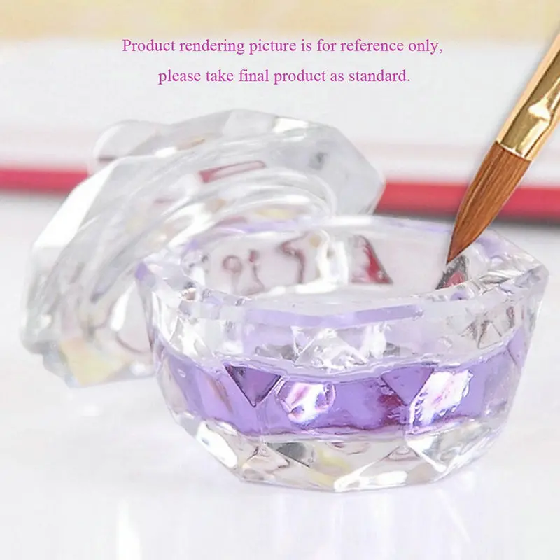 Nail Tools Crystal Glass Dappen Dish Cup Nail Art Acrylic Liquid Makeup Powder Nail Styling Tool Nail Dust Collector 1