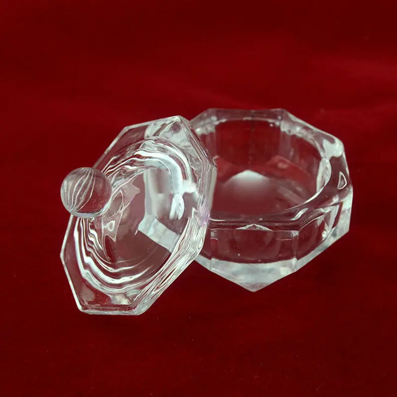 Nail Tools Crystal Glass Dappen Dish Cup Nail Art Acrylic Liquid Makeup Powder Nail Styling Tool Nail Dust Collector 2