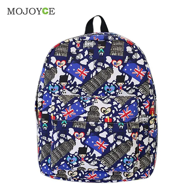 National Flag Print Canvas Backpacks School Bag For Teenagers Cartoon Rucksack Schoolbag Graffiti Bolsa Mochila Backpack Women 2