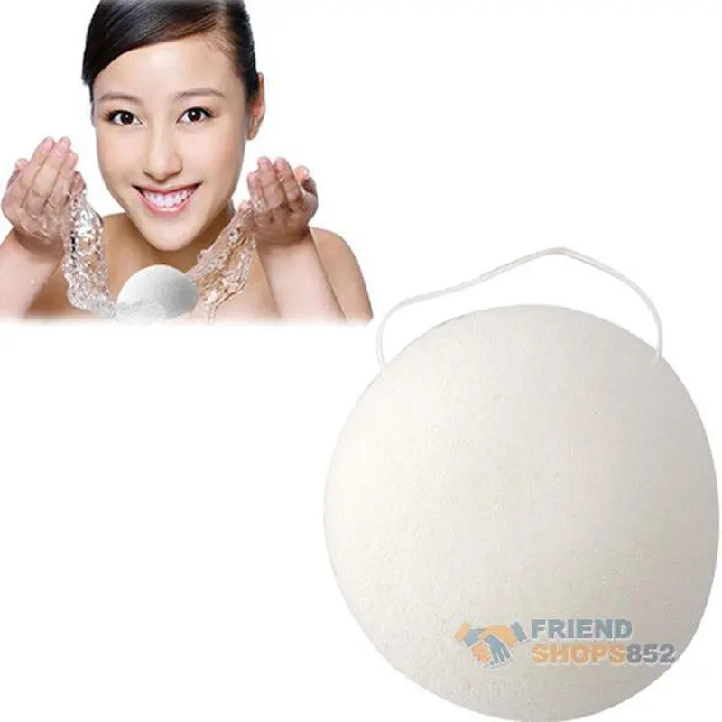 Natural Konjac Konnyaku Facial Puff Face Wash Cleansing Sponge White 1