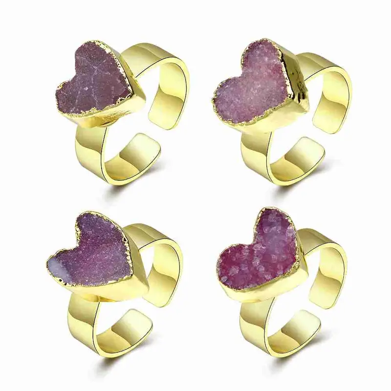 Natural Stone Wedding Ring Shiny Love Anillo284 1