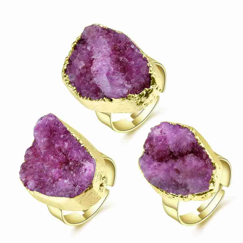 Natural Stone Wedding Ring Shiny Love Anillo284 3