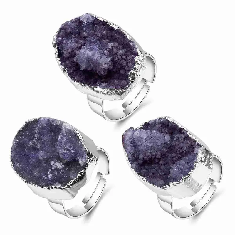 Natural Stone Wedding Ring Shiny Love Anillo284 4