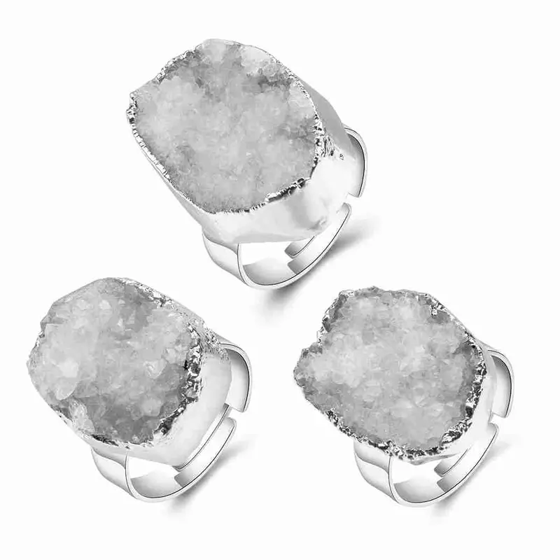 Natural Stone Wedding Ring Shiny Love Anillo284 5