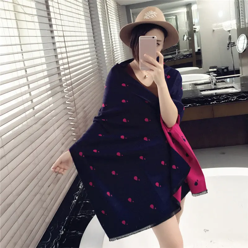 Natural Styleraindrop Jacquard Weave Pattern Warm Scarf Curling Imitation Cashmere Shawl Thickening Style 1