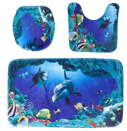 Nature Ocean World Flannel Foam Pad Home Bathroom Non Slip Rug Bath Mat Rebound Carpet 85772 1