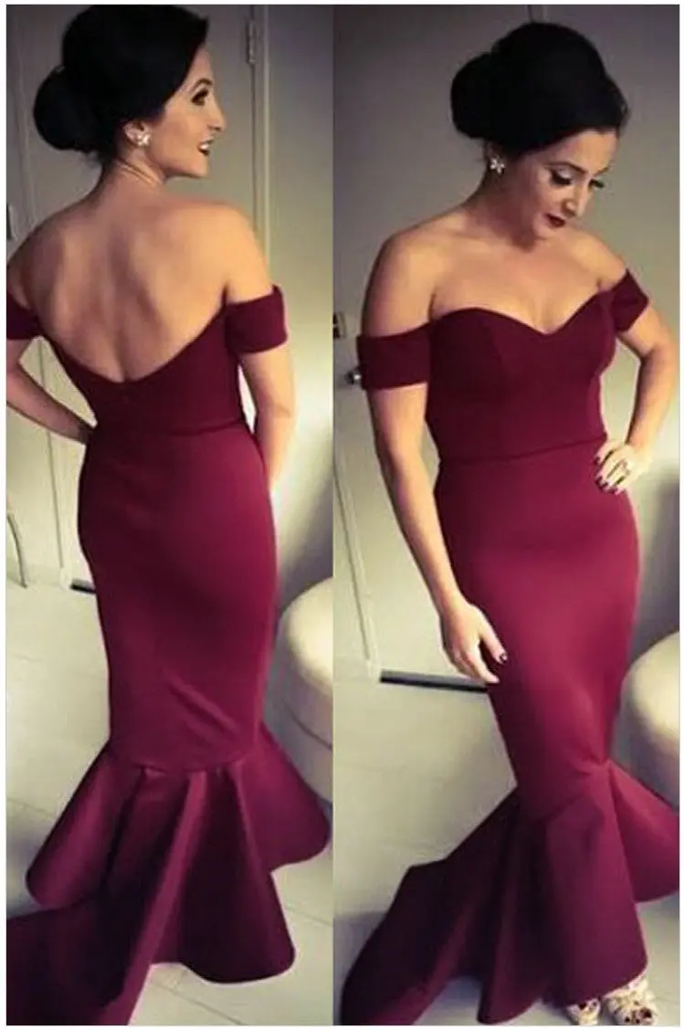 Navy Blue Off-Shoulder Mermaid Gown for Formal Evening Events