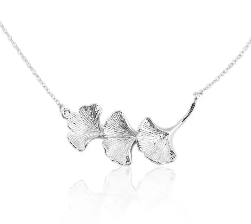 Necklace Delicate Triple Leaf Pendant Necklace 10Pcs- N222 2