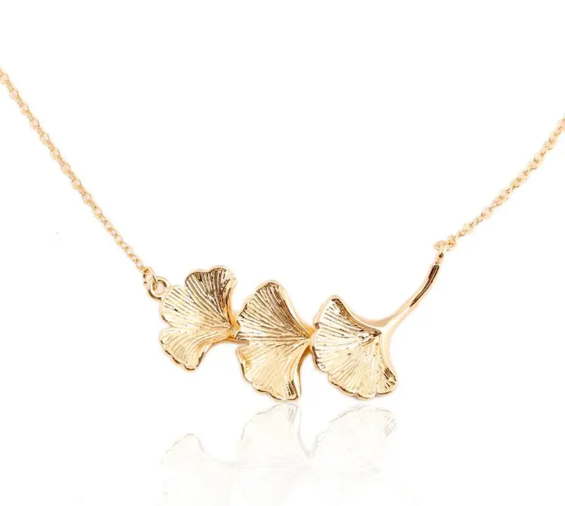 Necklace Delicate Triple Leaf Pendant Necklace 30Pcs- N222 1
