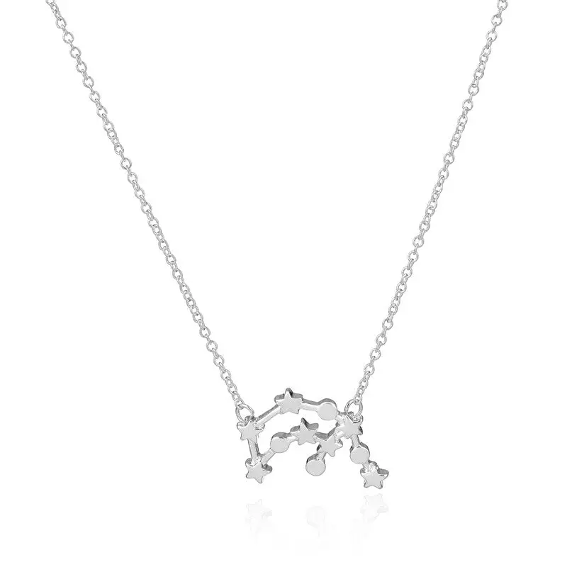 Necklace Gold Aquarius Zodiac Sign Astrology Necklace Birthday 10Pcs-N165 2