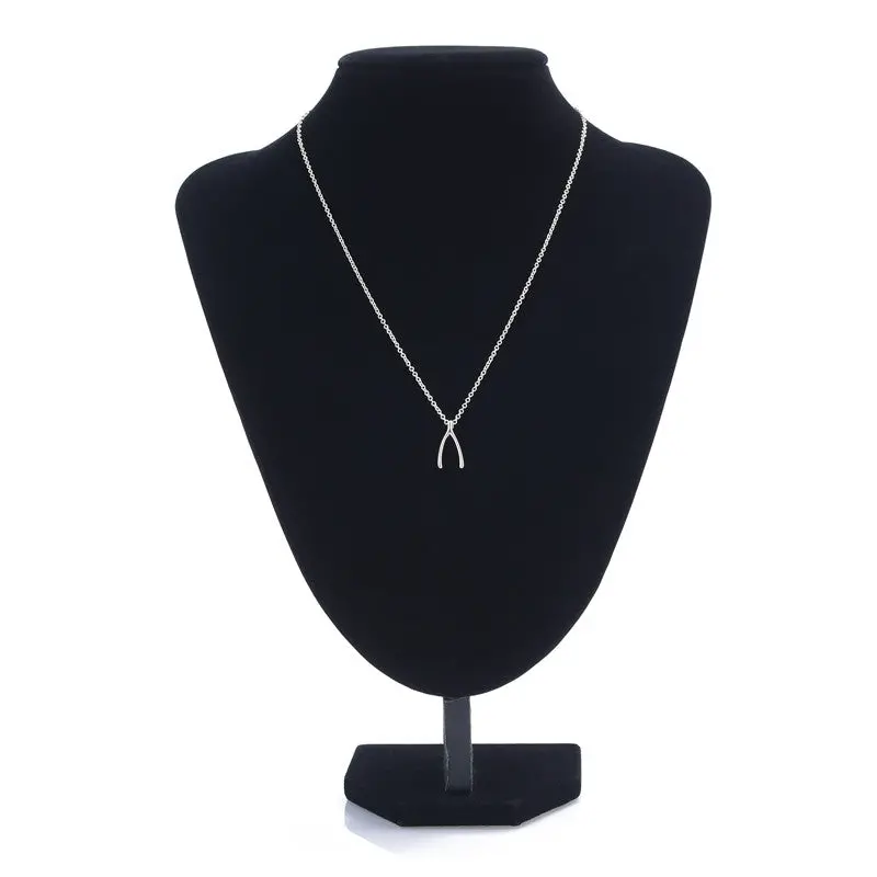 Necklaces Gold Silver Wishbone Necklace Lucky Bone Necklace 30Pcs-N125 1