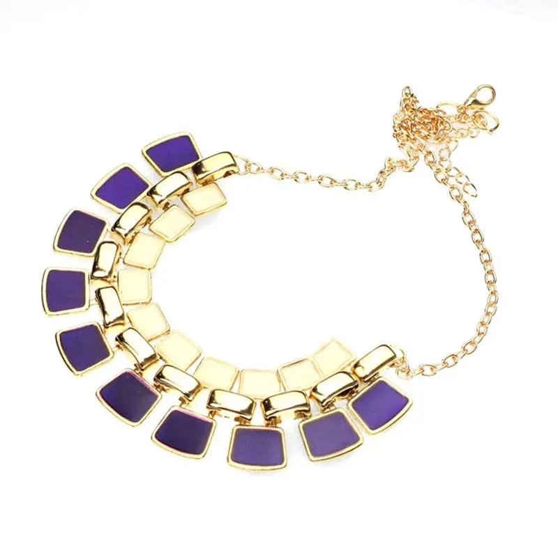 Necklaces Women Hollow Out Enamel Punk Statement Alloy Statement Necklace Gift 2