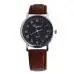 Neutral Black Faux Leather Men Luxury Sport Analog Quartz Wrist Watch Relogio Masculino 1