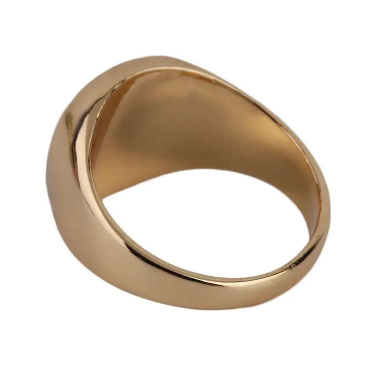 Never Fade Stainless Steel Metal Ring 18K Gold Plated Black Onyx Stone Engaget Wedding Ring 3