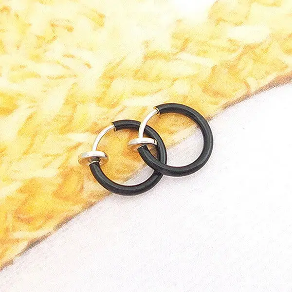 New And Fashionclip On Boby Nose Lip Ear Piercing Rings Clip Punk Goth False Clip Earrings 1