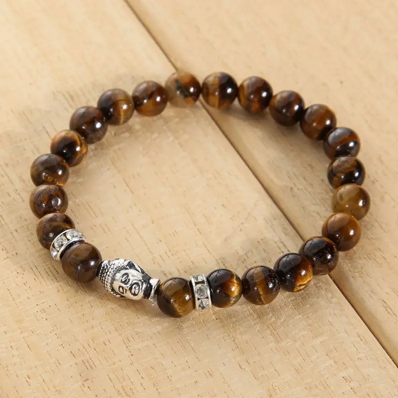 New Buddha Head Beads String Stretchy Bracelets Bangle Unisex Beaded Bracelet Bangle 1